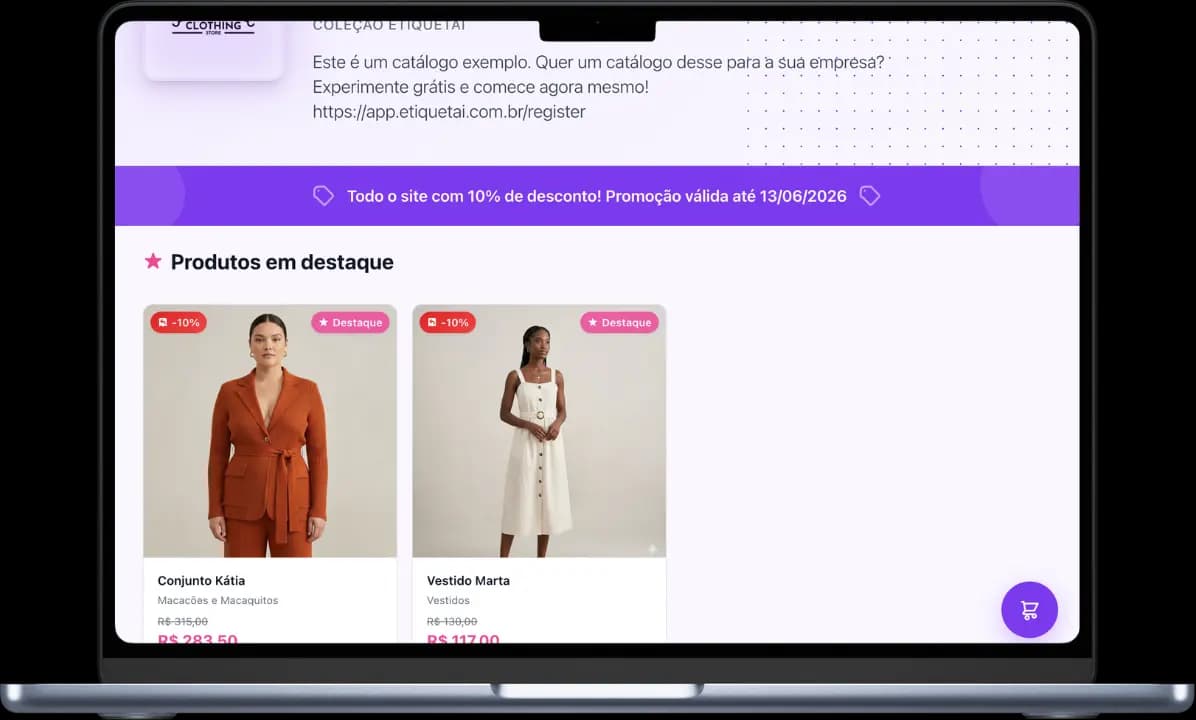 Produto em promoção exibido no catálogo digital do EtiquetAi com preço atualizado